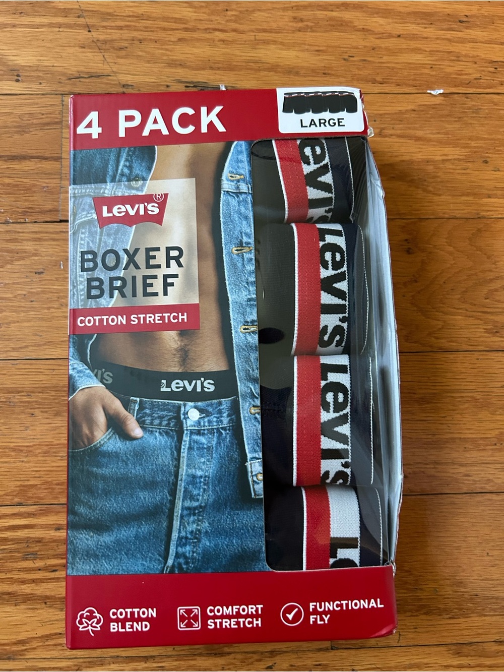 Levi's Men's Cotton Stretch Boxer Briefs(4 Pack)